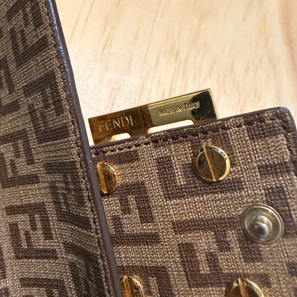 Fendi Monogram Brown Wallet with Gold Accent - Picture 6 of 15
